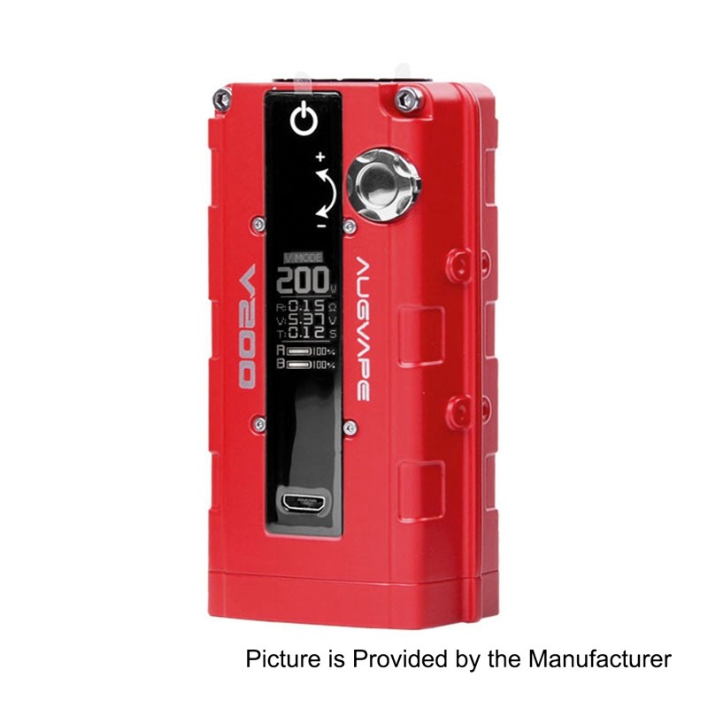 Authentic Augvape V200W Red 18650 TC VW Variable Wattage Box Mod - $69.99