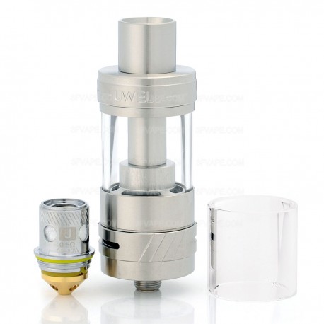 Authentic Uwell Crown II V2 Sub Ohm Tank Atomizer - Silver, Stainless Steel, 4ml, 24mm Diameter