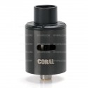 Authentic Eleaf Coral RDA Rebuildable Dripping Atomizer w/ Bottom Feeder - Black, Stainless Steel, 22mm Diameter