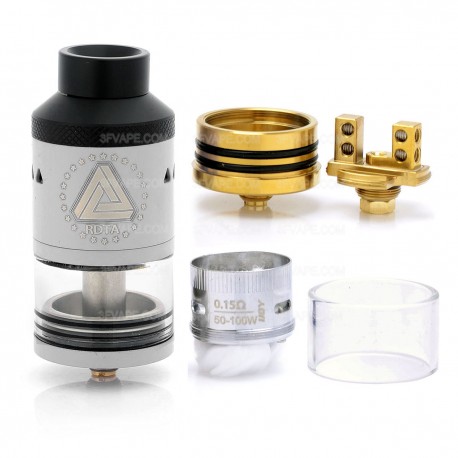 Authentic IJOY Limitless RDTA Rebuildable Dripping Tank Atomizer - White, Stainless Steel + Glass 6.9mL, Classic Edition