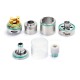 Authentic Fummy FZ RTA Rebuildable Tank Atomizer - Silver, Stainless Steel + Glass, 3.5mL, 24mm Diameter