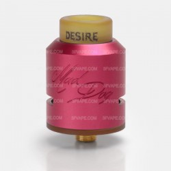 Authentic Desire Mad Dog RDA Rebuildable Dripping Atomizer - Red, Aluminum-magnesium Alloy + PEI, 24mm Diameter