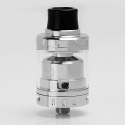 Authentic Augvape Merlin Mini RTA Rebuildable Tank Atomizer - Silver, Stainless Steel + Glass, 2mL, 24mm Diameter