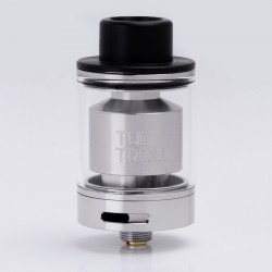 Authentic Wotofo The Troll RTA Rebuildable Tank Atomizer - Silver, Stainless Steel + Pyrex Glass, 5ml, 24mm Diameter