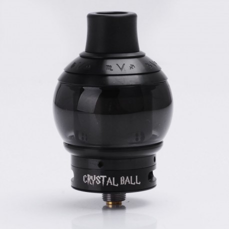 Authentic Fumytech Crystal Ball Rebuildable Dripping Tank RDTA - Black, Stainless Steel, 4.0ml, 24mm Diameter