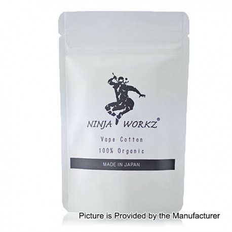 Authentic Ninja Workz Wicking Organic Cotton Pack for RBA / RDA / RTA / RDTA Atomizer - White (12 PCS)