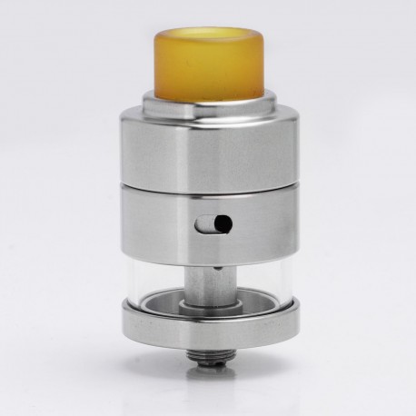 Authentic Cthulhu Mods Gaia RDTA Rebuildable Dripping Tank Atomizer - Silver, stainless steel + glass, 2ml, 24mm Diameter