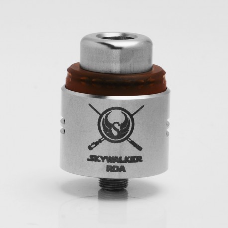 Authentic YouDe UD Skywalker RDA Rebuildable Dripping Atomizer w/ Bottom Feeder Pin - Silver, Stainless Steel, 24mm Diameter