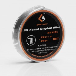 Authentic GeekVape SS316L Fused Clapton Heating Wire for RBA Atomizers - Silver, 28GA x 2 + 30GA, 3m (10 Feet)