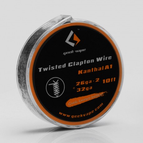 Authentic GeekVape Twisted Clapton Heating Wire for RBA Atomizers - Silver, 26GA x 2 + 32GA, 3m (10 Feet)