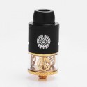 Authentic Augvape Merlin RDTA Rebuildable Dripping Tank Atomizer - Black + Gold, Stainless Steel + Glass, 3.5ml, 24mm Diameter