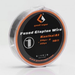 Authentic GeekVape Kanthal A1 Fused Clapton Heating Wire for RBA Atomizers - Silver, 24GA x 2 + 32GA, 3m (10 Feet)
