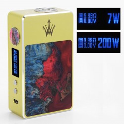 Authentic Woody Vapes X200 TC VW Variable Wattage Box Mod - Green, Stabilized Wood + Aviation Aluminum Alloy, 7~200W, 2 x 18650