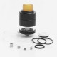 Authentic Cthulhu Mods Gaia RDTA Rebuildable Dripping Tank Atomizer - Black, stainless steel + glass, 2ml, 24mm Diameter
