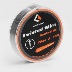 Authentic GeekVape Twisted kanthal A1 Heating Wire for RBA Atomizers - Silver, 28GA x 3, 5m (15 Feet)