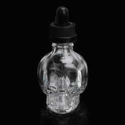 Authentic Iwodevape Skull Shape Dropper Bottle for E- - Transparent, Glass, 30ml