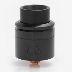 Authentic Hellvape Trishul RDA Rebuildable Dripping Atomizer - Black, Stainless Steel + Brass, 24mm Diameter