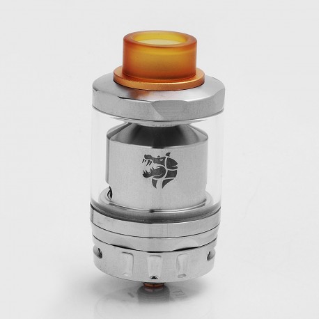 Authentic GeekVape Ammit Dual Coil RTA Rebuildable Tank Atomizer - Silver, Stainless Steel, 3ml / 6ml, 27mm Diameter