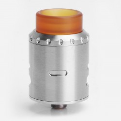 Authentic Blitz Enterprises Musketeer RDA Rebuildable Dripping Atomizer - Silver, Stainless Steel + PEI, 24mm Diameter