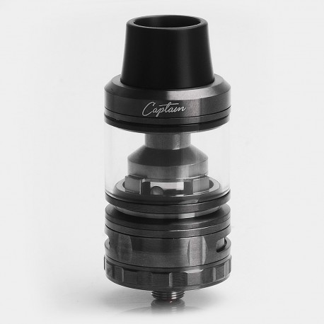 Authentic IJOY Captain Sub Ohm Tank Clearomizer - Gun Metal, Stainless Steel, 4ml, 0.3 Ohm, 25mm Diameter