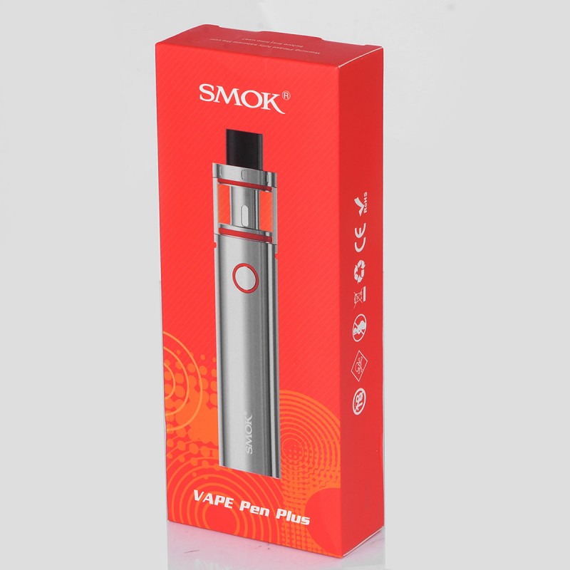 Authentic SMOKTech SMOK Vape Pen Plus 3000mAh Starter Kit - Silver, Stainle...