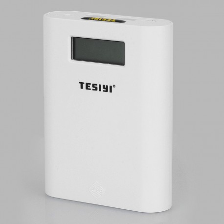 Authentic Tesiyi T4 Smart Digital Charger for 18650 Battery - White, 4 x Slots