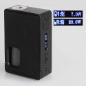 Authentic Yiloong Squonk Predator 80W 3D Printed VW Variable Wattage Box Mod - Black, 13ml Dropper Bottle, 1 x 18650
