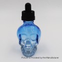 Authentic Iwodevape Skull Shape Dropper Bottle for E- - Transparent Blue, Glass, 30ml