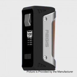 Authentic GeekVape AEGIS 100W Water-proof TC VW Variable Wattage Box Mod - Silver + Brown, 5~100W, 1 x 18650 / 26650