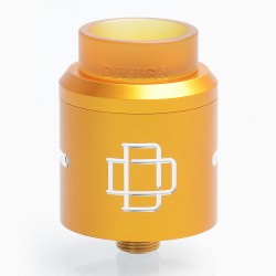 Authentic Augvape Druga RDA Rebuildable Dripping Atomizer w/ BF Pin - Yellow, Stainless Steel, 24mm Diameter