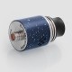 Authentic Blitz Enterprise Hannya RDA Rebuildable Dripping Atomizer - Dark Blue Splatter, Stainless Steel, 22mm Diameter