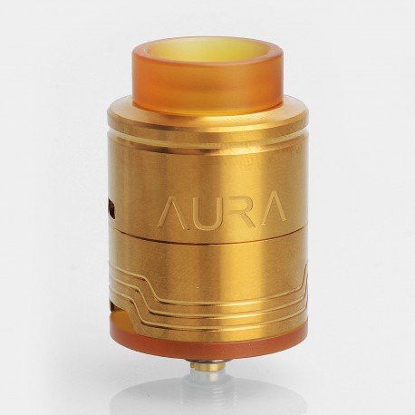 Authentic Digi Aura RDA Rebuildable Dripping Atomizer w/ BF Pin - Gold, Stainless Steel, 24mm Diameter