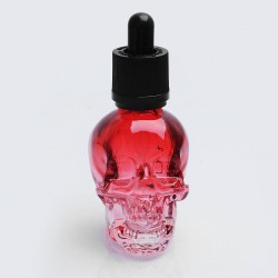 Authentic Iwodevape Skull Shape Dropper Bottle for E- - Transparent Red, Glass, 30ml