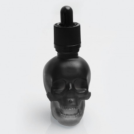 Authentic Iwodevape Skull Shape Dropper Bottle for E- - Transparent Black, Glass, 30ml