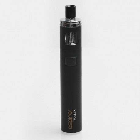 Authentic Aspire PockeX Pocket AIO 1500mAh All-in-One Starter Kit - Matte Black, Stainless Steel, 2ml, 0.6 Ohm