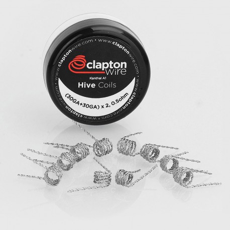 Authentic Claptonwire Hive Coils Kanthal A1 Heating Wire - (30GA + 30GA) x 2, 0.5 Ohm (10 PCS)
