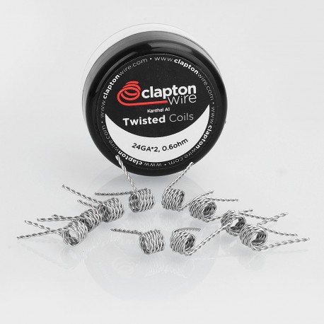 Authentic Claptonwire Twisted Coils Kanthal A1 Heating Wire - 24GA x 2, 0.6 Ohm (10 PCS)