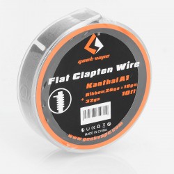 Authentic GeekVape Flat Clapton Kanthal A1 Heating Wire for RDA / RTA - Ribbon (26GA x 18GA) + 32GA, 3m (10 Feet)