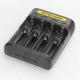 Authentic Nitecore Q4 2A Quick Charger for 18650 / 20700 / 26650 Rechargeable Battery - Black, 4 x Battery Slots, US Plug