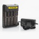 Authentic Nitecore Q4 2A Quick Charger for 18650 / 20700 / 26650 Rechargeable Battery - Black, 4 x Battery Slots, US Plug
