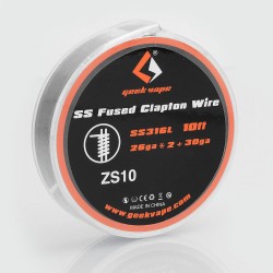 Authentic GeekVape SS316L Fused Clapton Heating Wire for RBA Atomizers - Silver, 26GA x 2 + 30GA, 3m (10 Feet)