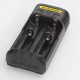Authentic Nitecore Q2 2A Quick Charger for 18650 / 20700 / 26650 Rechargeable Battery - Black, 2 x Battery Slots, US Plug