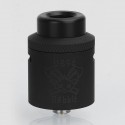 Authentic Hellvape Dead Rabbit RDA Rebuildable Dripping Atomizer w/ BF Pin - Full Black, Stainless Steel, 24mm Diameter