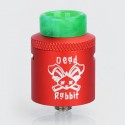 Authentic Hellvape Dead Rabbit RDA Rebuildable Dripping Atomizer w/ BF Pin - Red, Aluminum, 24mm Diameter