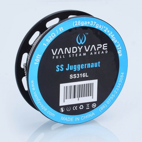 Authentic VandyVape SS316 Juggernaut Heating Resistance Wire - (28GA + 37GA) x 2 + 24GA x 37GA x 3, 3m (10 Feet)