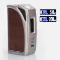 Authentic Think Exus Ark 200W TC VW Variable Wattage Box Mod - Silver + Brown Leather, 5~200W, 2 x 18650