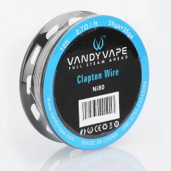 Authentic VandyVape Ni80 Clapton Wire Heating Resistance Wire - 26GA + 35GA, 2.7 Ohm / Ft, 3m (10 Feet)