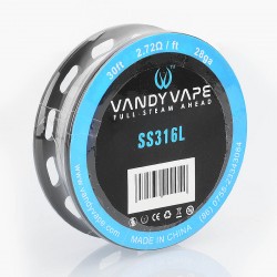 Authentic VandyVape SS316L Heating Resistance Wire - 28GA, 2.72 Ohm / Ft, 10m (30 Feet)