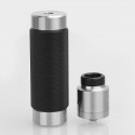 Authentic Wismec Reuleaux RX Machina Mod + Guillotine RDA Kit - Knurled Blackout, Stainless Steel + Resin, 1 x 18650 / 20700