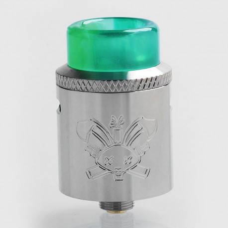 Authentic Hellvape Dead Rabbit SQ RDA Rebuildable Dripping Atomizer w/ BF Pin - Silver, Stainless Steel, 22mm Diameter